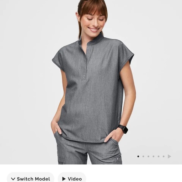FIGS Graphite Rafaela Scrub Tops - Picture 2 of 2
